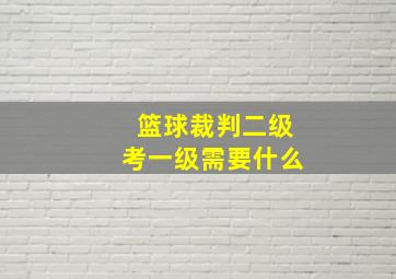 篮球裁判二级考一级需要什么