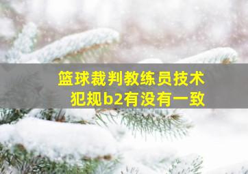 篮球裁判教练员技术犯规b2有没有一致