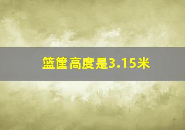 篮筐高度是3.15米