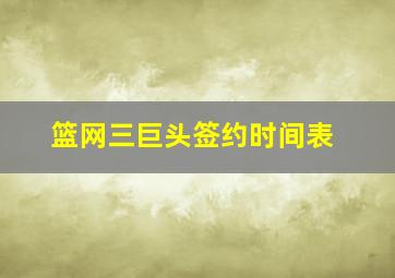 篮网三巨头签约时间表