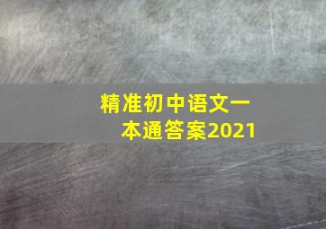 精准初中语文一本通答案2021