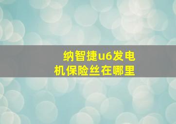 纳智捷u6发电机保险丝在哪里