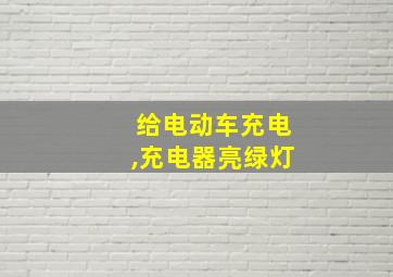 给电动车充电,充电器亮绿灯