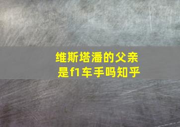 维斯塔潘的父亲是f1车手吗知乎