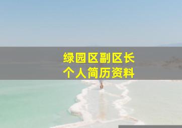 绿园区副区长个人简历资料