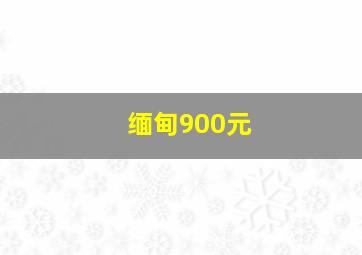 缅甸900元