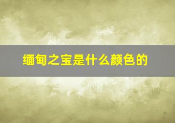 缅甸之宝是什么颜色的