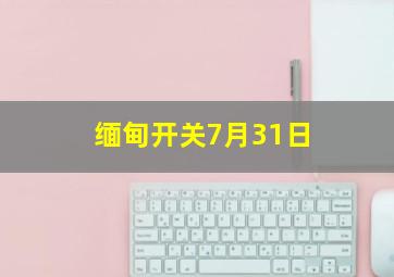 缅甸开关7月31日