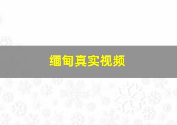 缅甸真实视频