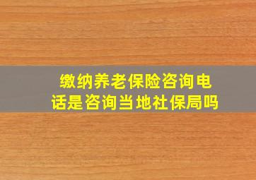 缴纳养老保险咨询电话是咨询当地社保局吗