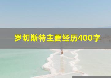 罗切斯特主要经历400字