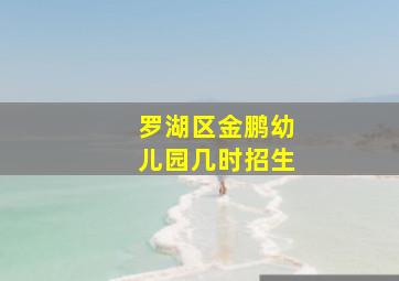 罗湖区金鹏幼儿园几时招生