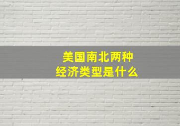 美国南北两种经济类型是什么