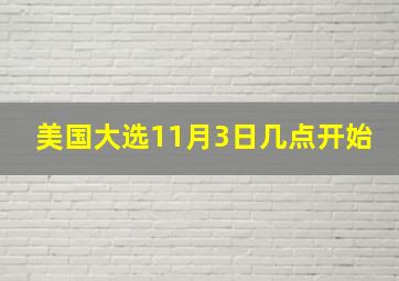 美国大选11月3日几点开始