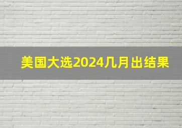 美国大选2024几月出结果