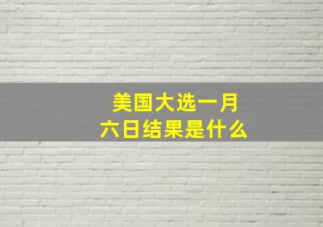 美国大选一月六日结果是什么