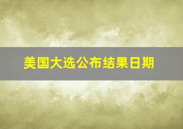 美国大选公布结果日期