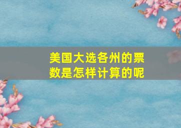 美国大选各州的票数是怎样计算的呢