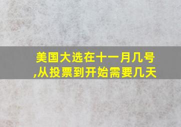 美国大选在十一月几号,从投票到开始需要几天