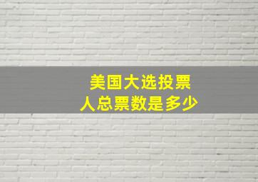 美国大选投票人总票数是多少