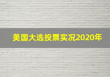 美国大选投票实况2020年