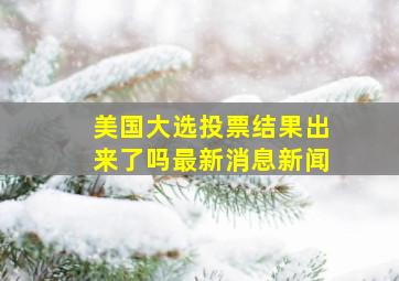 美国大选投票结果出来了吗最新消息新闻