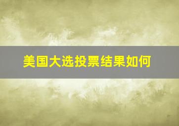 美国大选投票结果如何