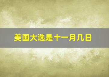 美国大选是十一月几日