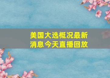 美国大选概况最新消息今天直播回放