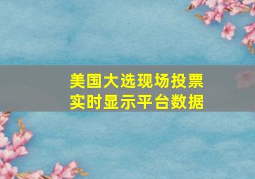 美国大选现场投票实时显示平台数据