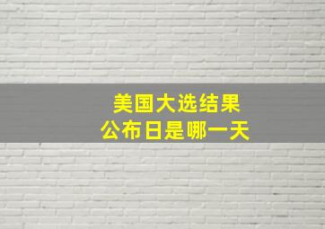 美国大选结果公布日是哪一天