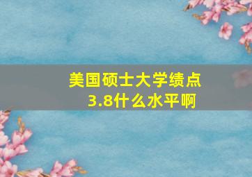 美国硕士大学绩点3.8什么水平啊