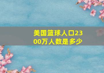 美国篮球人口2300万人数是多少