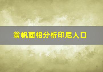 翁帆面相分析印尼人口