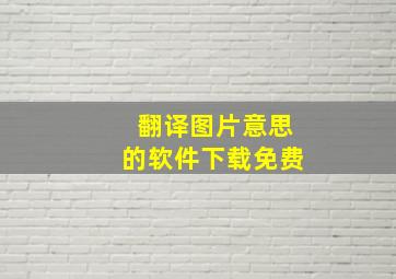 翻译图片意思的软件下载免费