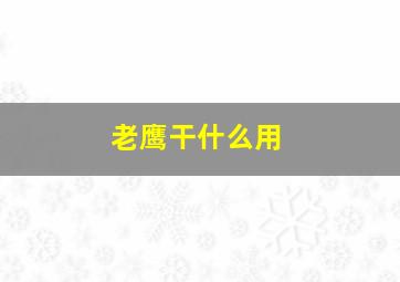 老鹰干什么用