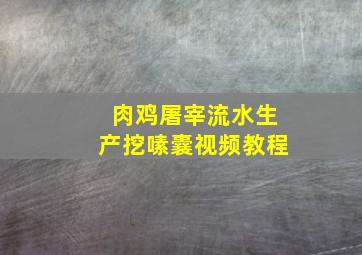 肉鸡屠宰流水生产挖嗉囊视频教程