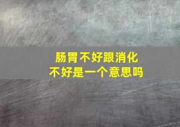 肠胃不好跟消化不好是一个意思吗