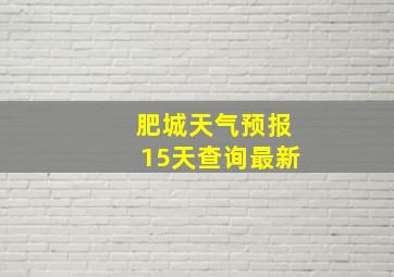 肥城天气预报15天查询最新