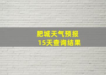 肥城天气预报15天查询结果