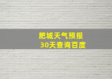 肥城天气预报30天查询百度