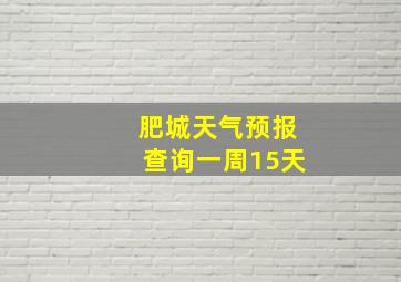 肥城天气预报查询一周15天