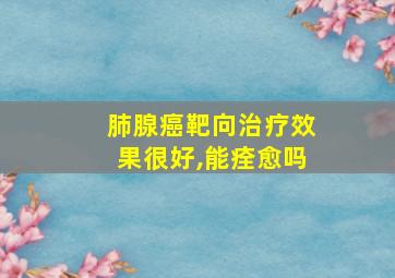 肺腺癌靶向治疗效果很好,能痊愈吗