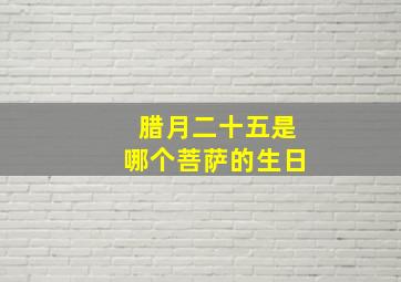 腊月二十五是哪个菩萨的生日