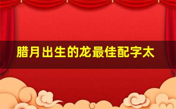 腊月出生的龙最佳配字太