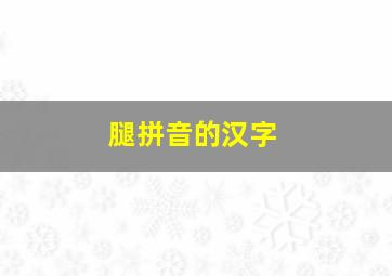 腿拼音的汉字