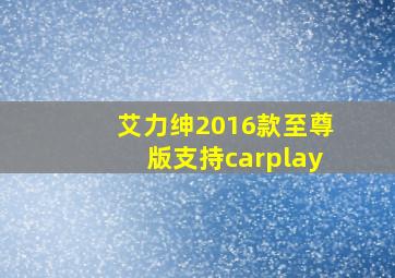 艾力绅2016款至尊版支持carplay