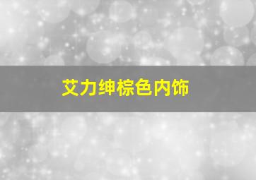 艾力绅棕色内饰