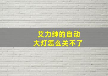 艾力绅的自动大灯怎么关不了