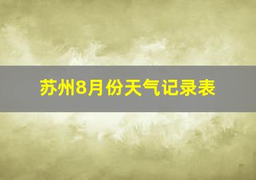 苏州8月份天气记录表